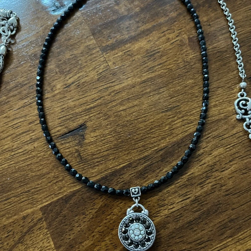 Brighton Black Beaded Reversible Necklace - Picture 1 of 2